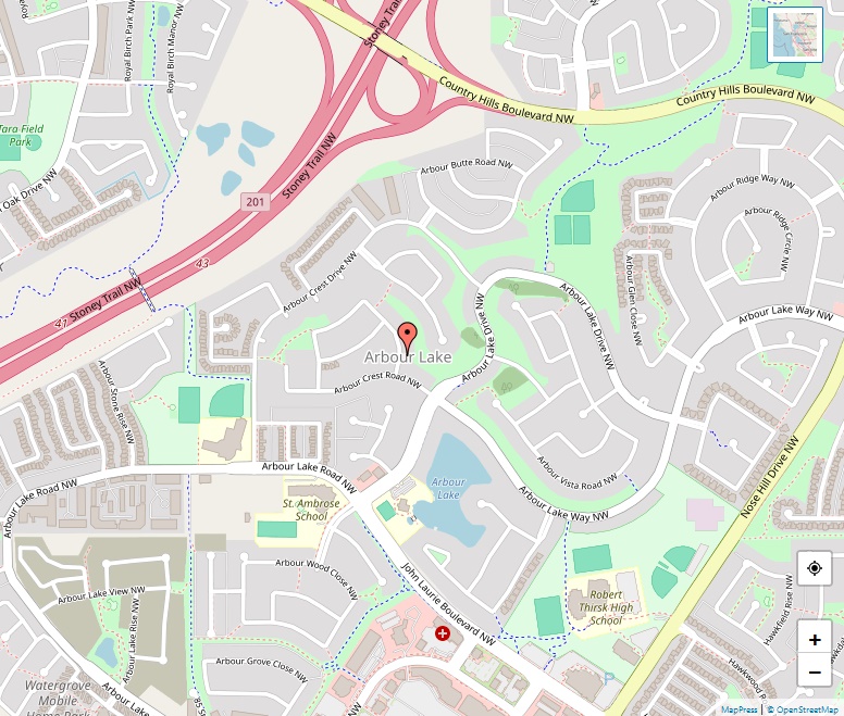 Arbour Lake Map