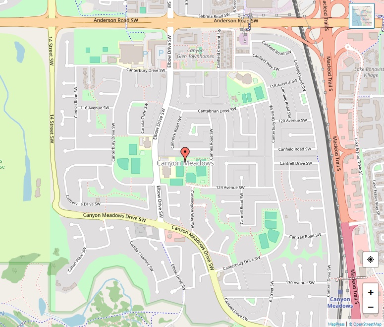 Canyon Meadows Map