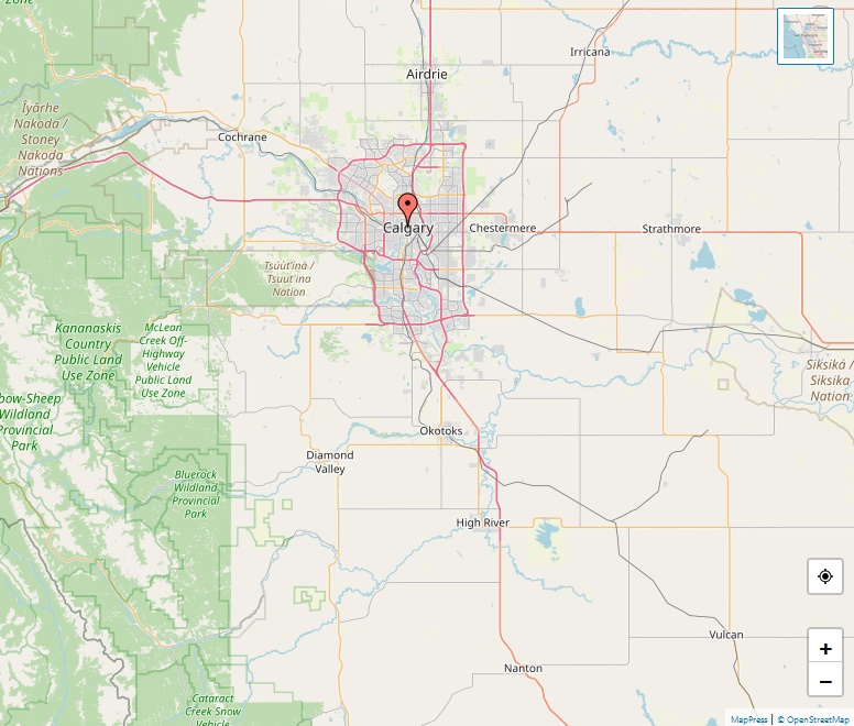 Foothills County Map