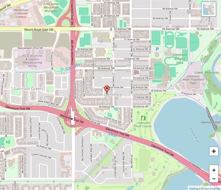 North Glenmore Map, Calgary