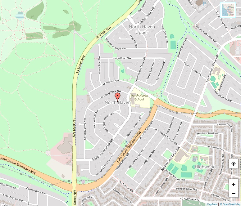 North Haven Map, Calgary