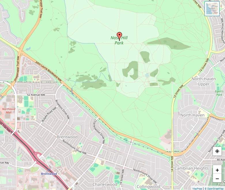 Nose Hill Park Map, Calgary
