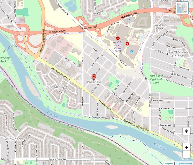 Parkdale Map, Calgary