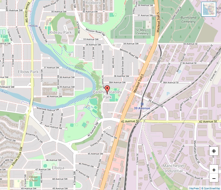 Parkhill/Stanley Park Map, Calgary