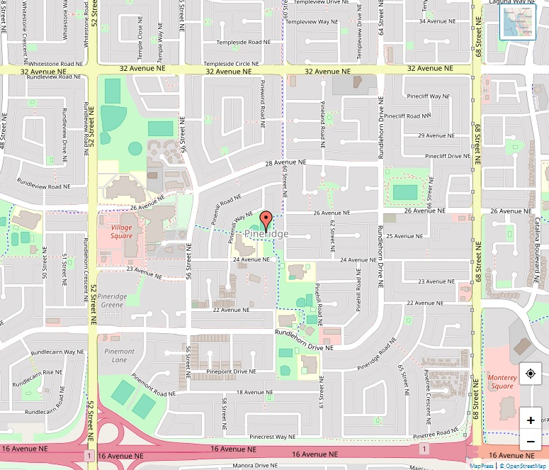 Pineridge Map, Calgary