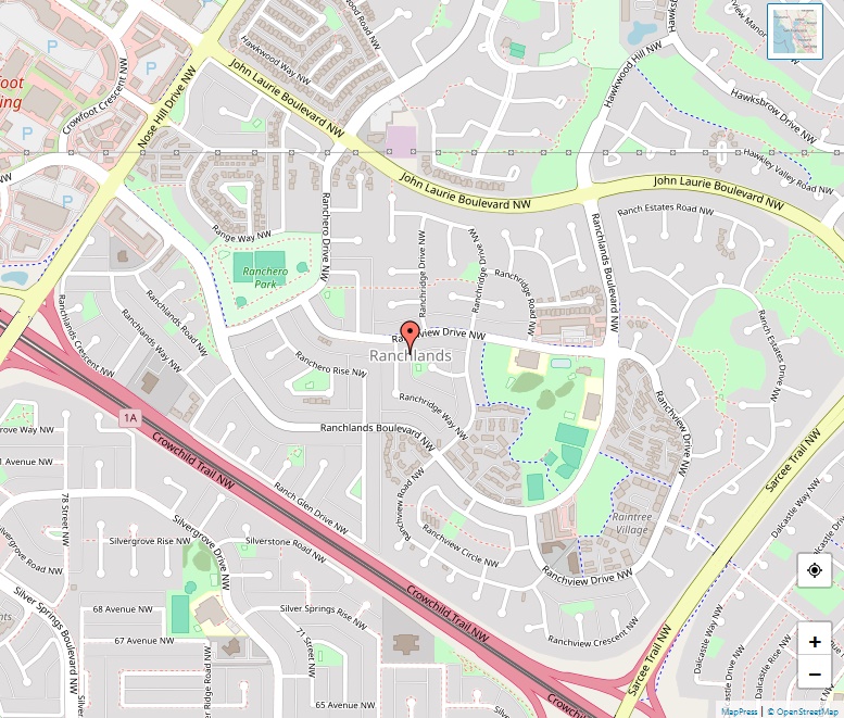 Ranchlands Map, Calgary