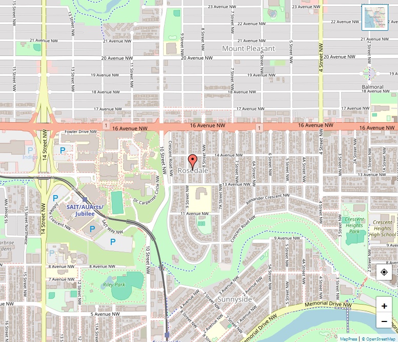 Rosedale Map, Calgary