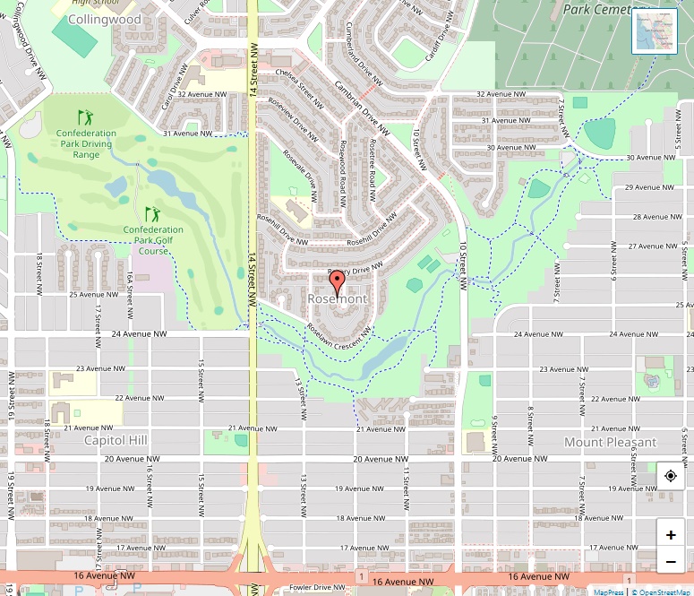 Rosemont Map, Calgary
