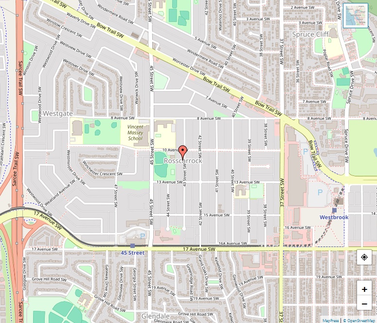 Rosscarrock Map, Calgary