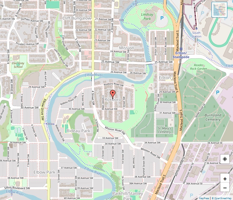 Roxboro Map, Calgary