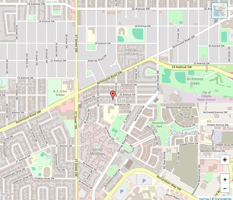 Rutland Park Map, Calgary