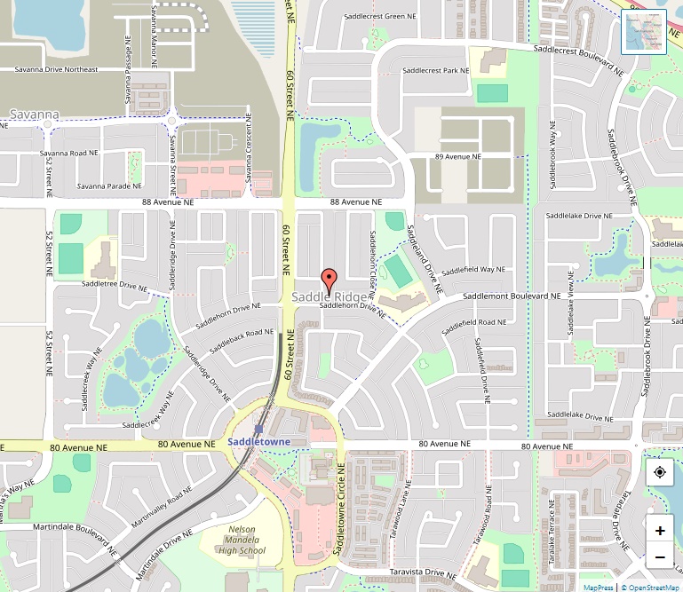 Saddle Ridge Map, Calgary