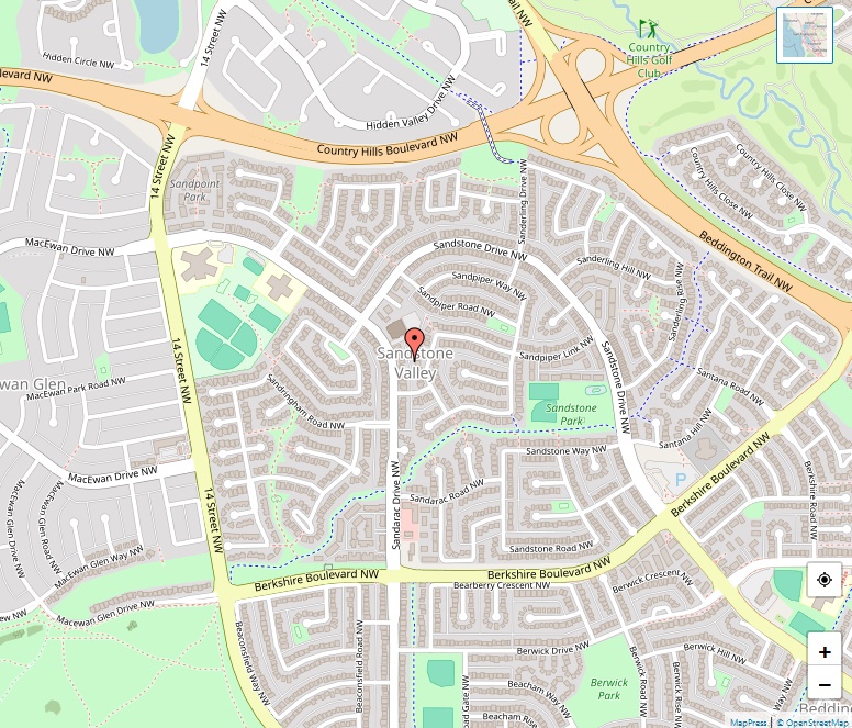 Sandstone Valley Map, Calgary