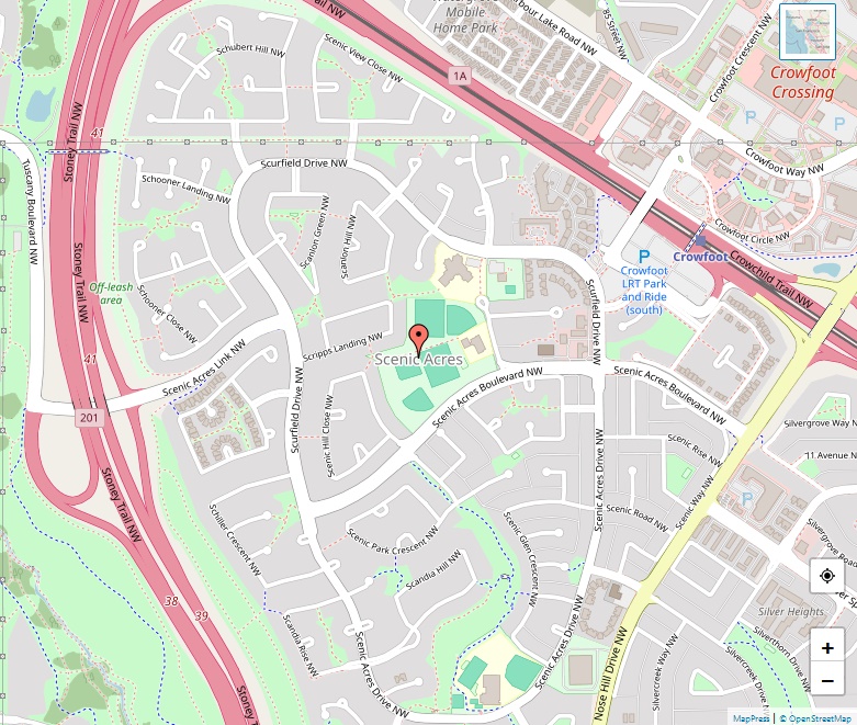 Scenic Acres Map, Calgary