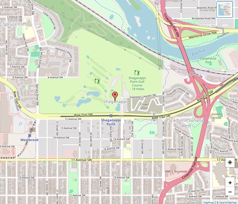 Shaganappi Map, Calgary