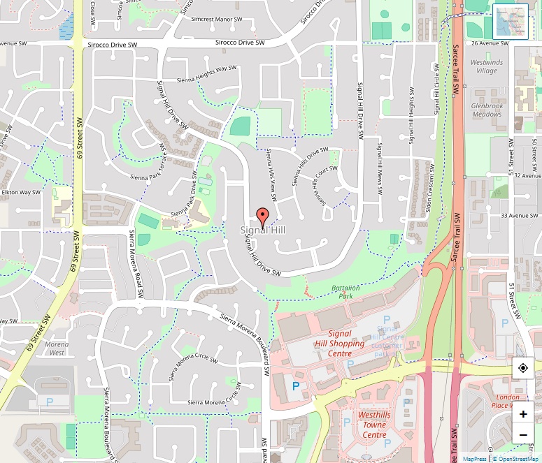 Signal Hill Map, Calgary