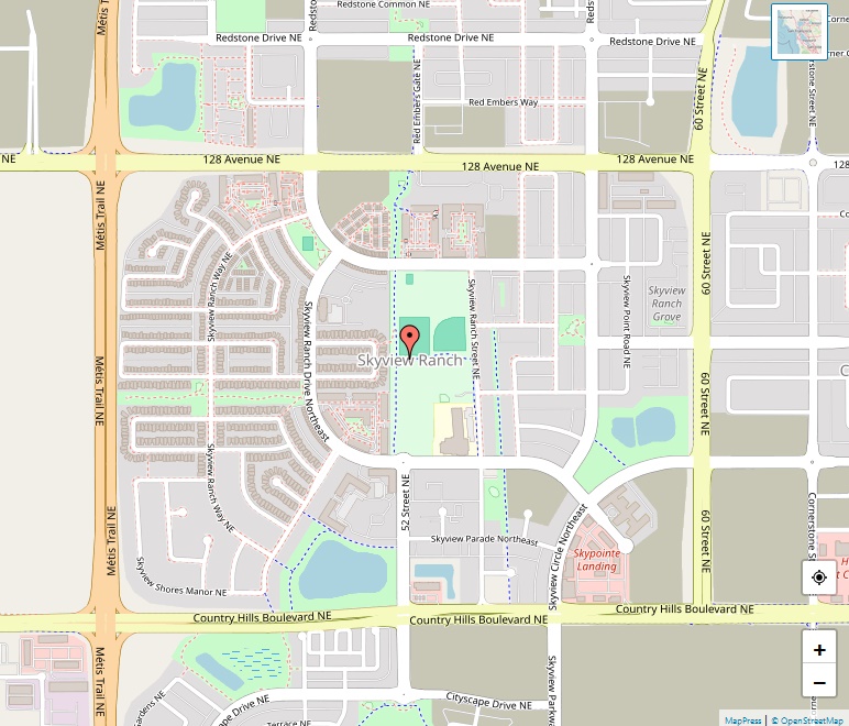 Skyview Ranch Map, Calgary