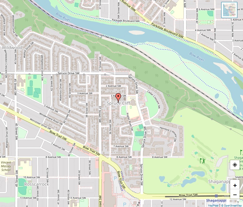 Spruce Cliff Map, Calgary