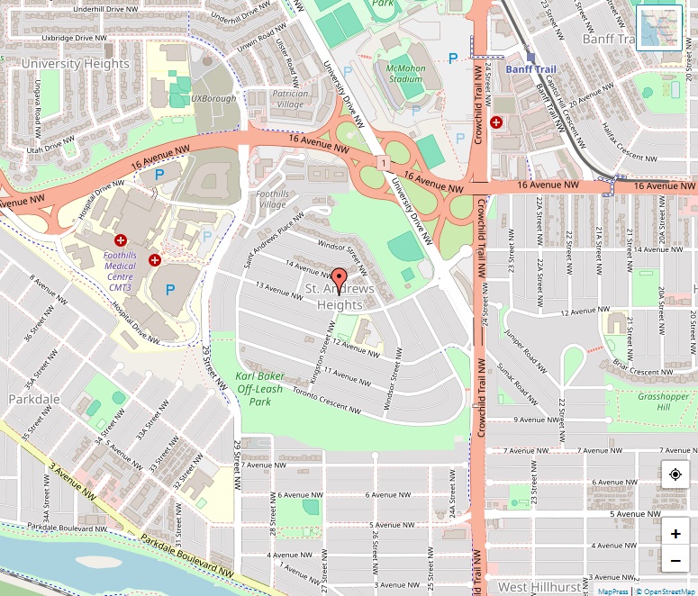St. Andrews Heights Map, Calgary