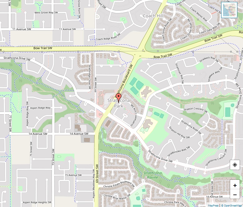 Strathcona Park Map, Calgary