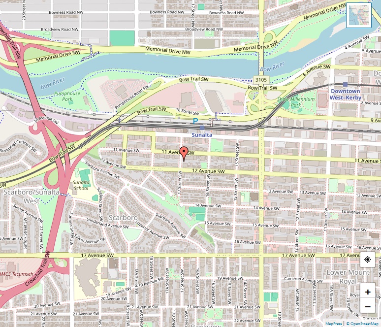 Sunalta Map, Calgary