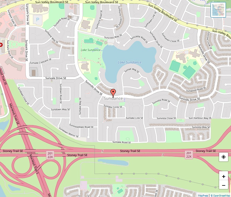 Sundance Map, Calgary