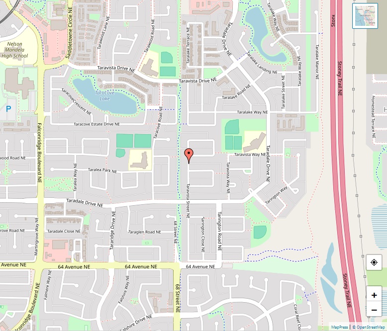 Taradale Map, Calgary