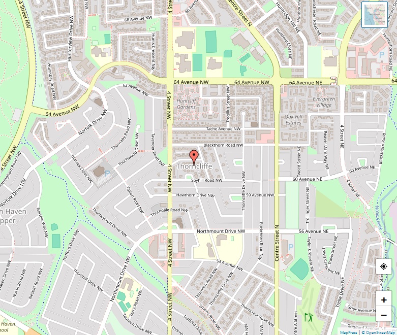 Thorncliffe Map, Calgary