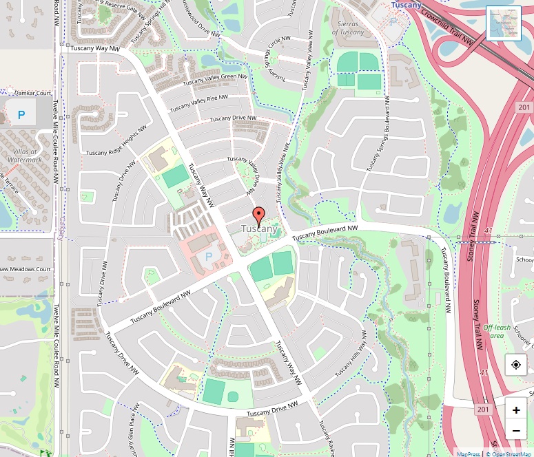 Tuscany Map, Calgary