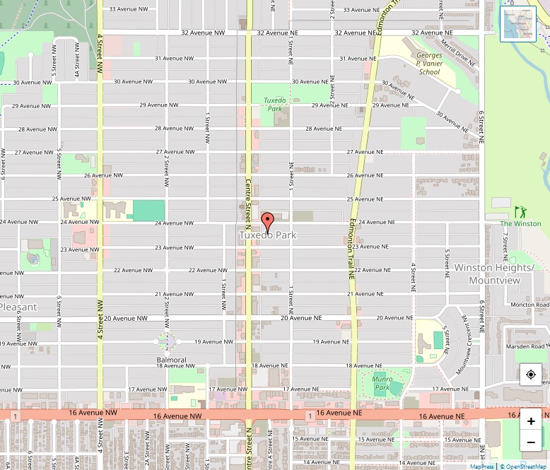 Tuxedo Park Map, Calgary