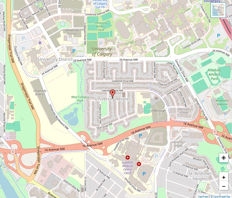 University Heights Map, Calgary