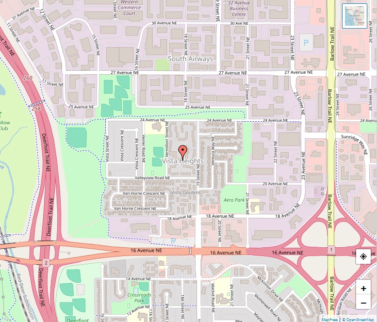 Vista Heights Map, Calgary